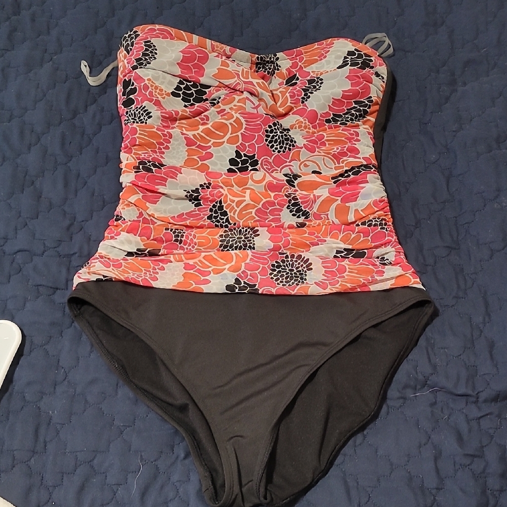 Floral Strapless Swimsuit